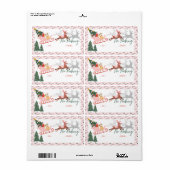 Geen roze wandel en rendier van de kerstman tot etiket (Full Sheet)
