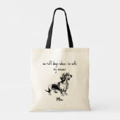 Geen Ruff Days Dachshund hond Tote Bag (Achterkant)