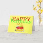 Geen ruimte voor alle kaarsen Grappig Happy Birthd Kaart (Gele Bloem)