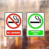 Geen ruimte voor roken en roken raamsticker (Vel 2)