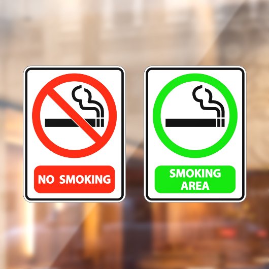 Geen ruimte voor roken en roken raamsticker (Vel 2)