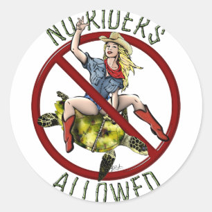 Geen ruiters toegestaan ronde sticker