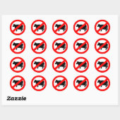 Geen Rundvlees Bord Ronde Sticker (Vel)