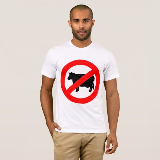 Geen rundvlees t-shirt (Voorkant volledig)