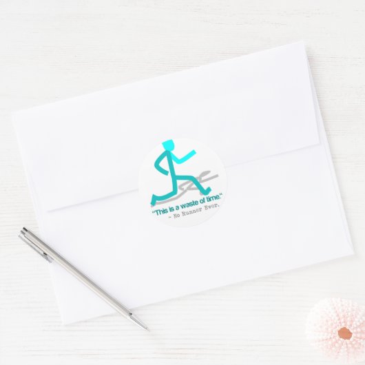 Geen Runner ooit Ronde Sticker (Envelop)