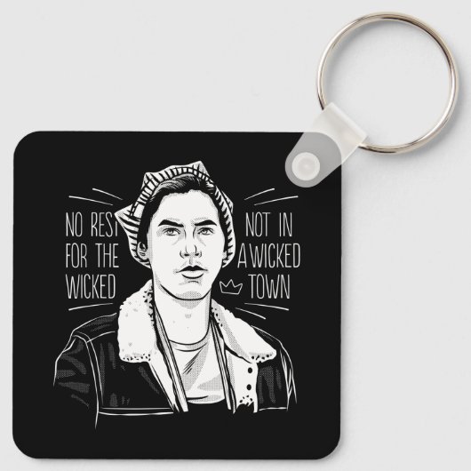 Geen rust op de schimmel sleutelhanger (Achterkant)