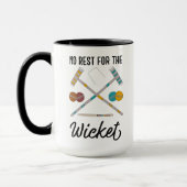 Geen rust op de Wicket Funny Croquet Thema Mok (Links)