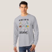 Geen rust op de Wicket Funny Croquet Thema T-shirt (Voorkant volledig)