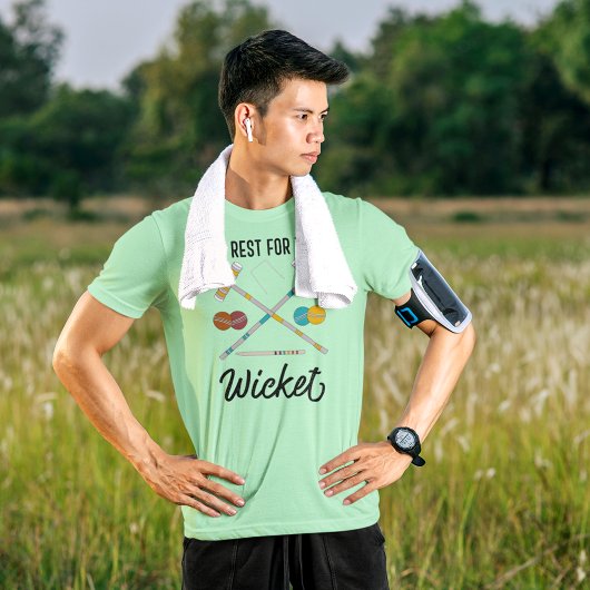 Geen rust op de Wicket Funny Croquet Thema Tri-Blend Shirt