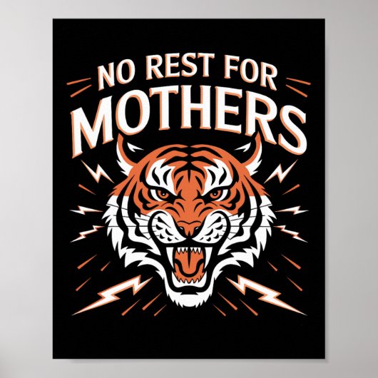 Geen rust voor de moeders Tiger Happy Moederdag M Poster (Voorkant)