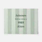 Geen Salesmen Free Kitten Funny Bleek Green Deurmat (Voorkant)