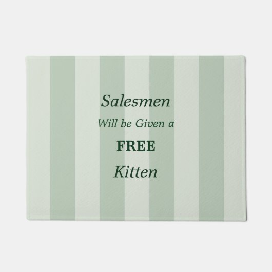 Geen Salesmen Free Kitten Funny Bleek Green Deurmat (Voorkant)