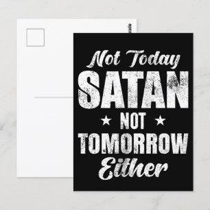 Geen satan morgen ook niet briefkaart