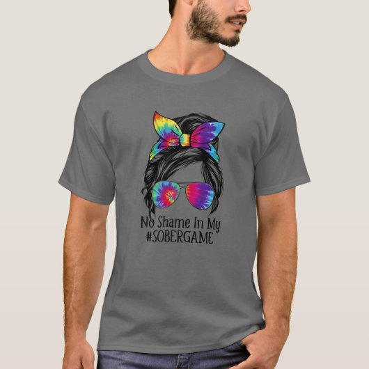Geen schaamte in mijn Sober Game NA Narcotics Anon T-shirt (Voorkant)