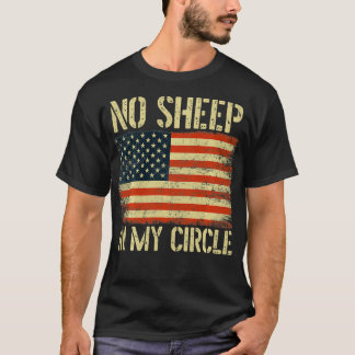 Geen schapen in mijn Amerikaanse cirkelvormige vla T-shirt