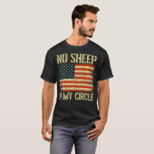 Geen schapen in mijn Amerikaanse cirkelvormige vla T-shirt (Voorkant volledig)