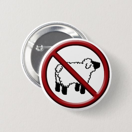 Geen schapen! ronde button 5,7 cm (Voorkant /achterkant)