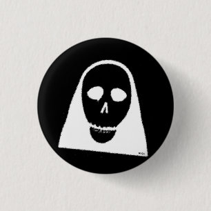 Geen schedel ronde button 3,2 cm