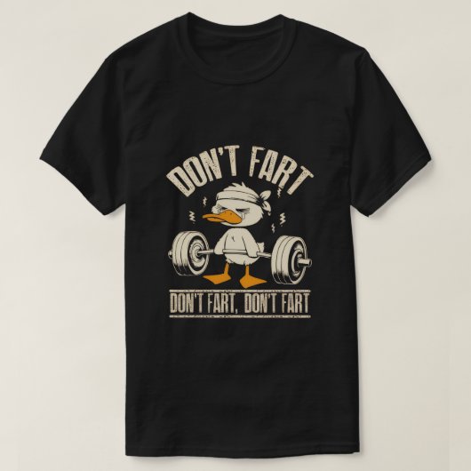 “Geen Scheet” Gym Eend T-shirt (Design voorkant)