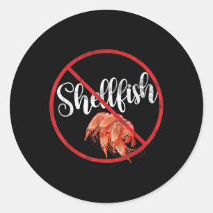 Geen Schelpdieren Allergie Waarschuwing Allergisch Ronde Sticker