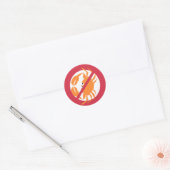 Geen schelpdieren rode vet krab allergeen ronde sticker (Envelop)