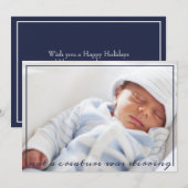 Geen schepsel roerde Baby Photo Christmas Feestdagenkaart (Voorkant / Achterkant)