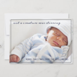 Geen schepsel roerde Baby Photo Christmas Feestdagenkaart