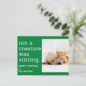 geen schepsel roerde de groene foto ' s kerst briefkaart (Staand voorkant)