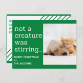 geen schepsel roerde de groene foto ' s kerst briefkaart (Voorkant / Achterkant)