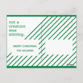geen schepsel roerde de groene foto ' s kerst briefkaart (Achterkant)