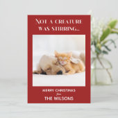 geen schepsel roerde de rode foto ' s kerst  kaart (Staand voorkant)