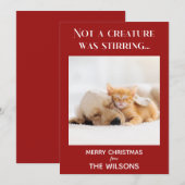 geen schepsel roerde de rode foto ' s kerst  kaart (Voorkant / Achterkant)