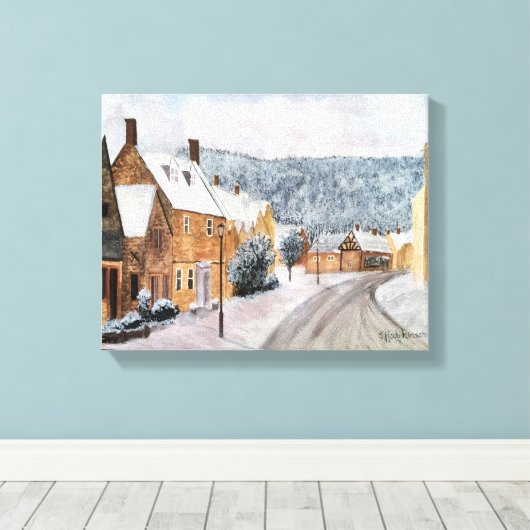 GEEN SCHEPSEL ROERDE WATERVERF CANVAS AFDRUK (Insitu (Houten vloer))