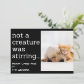 geen schepsel roerde zwarte foto ' s kerst aankondiging (Staand voorkant)