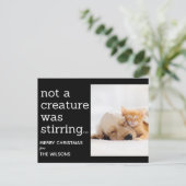 geen schepsel roerde zwarte foto ' s kerst briefkaart (Staand voorkant)