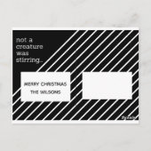 geen schepsel roerde zwarte foto ' s kerst briefkaart (Achterkant)
