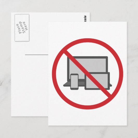 Geen schermen briefkaart (Voorkant / Achterkant)