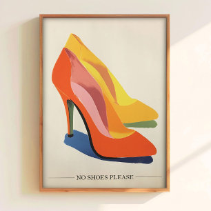 Geen schoenen afdrukbare muurkunst Verwijder je sc Poster