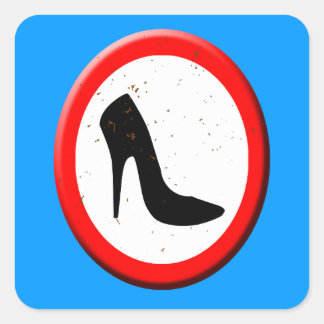 Geen schoenen met hoge hakken toegestaan vierkante sticker