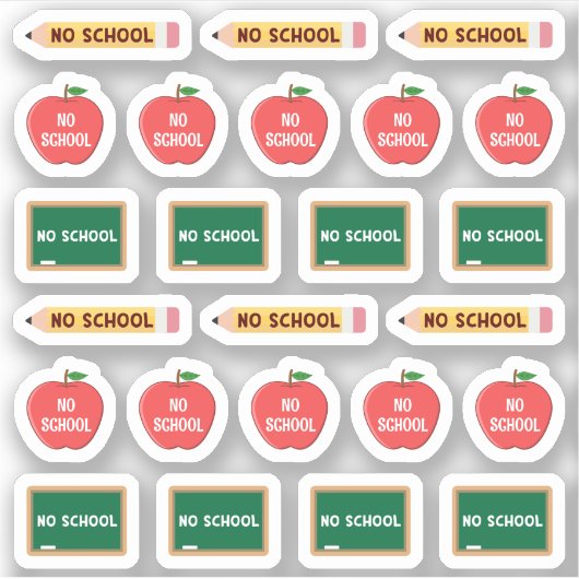Geen School Day Planner Off Day Tracker Kalender Sticker (Voorkant)