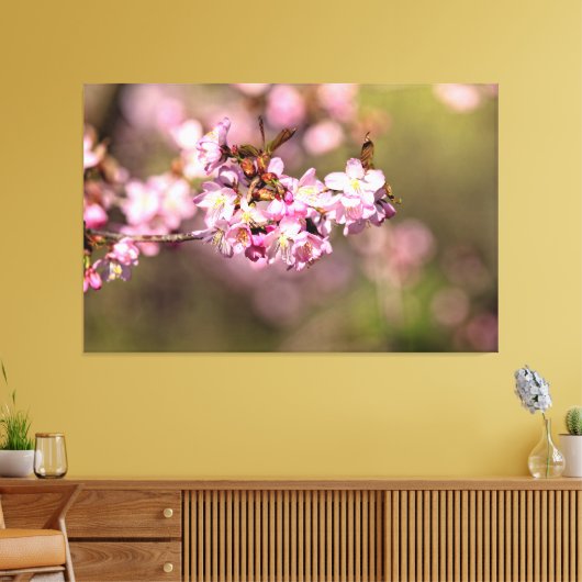 Geen schoonheid meer van de lossom van Sakura Cher Canvas Afdruk (Insitu (Woonkamer))