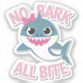 Geen schors alle beet haai girly coquette boog sticker (Voorkant)