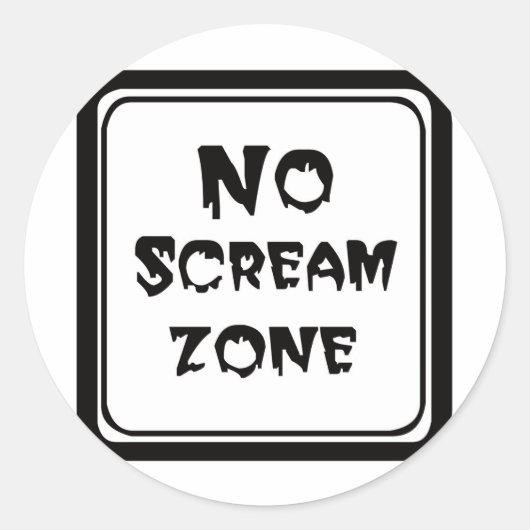 Geen schreeuwzone ronde sticker (Voorkant)
