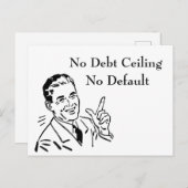 Geen schuldenplafond, geen wanbetaling briefkaart (Voorkant / Achterkant)