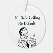 Geen schuldenplafond, geen wanbetaling keramisch ornament (Links)