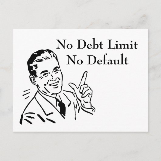 Geen schuldlimiet, geen wanbetaling briefkaart (Voorkant)