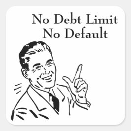 Geen schuldlimiet, geen wanbetaling vierkante sticker