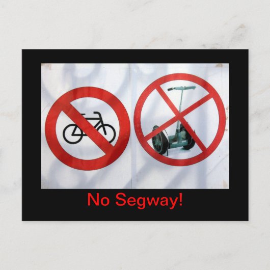 Geen Segway. Briefkaart (Voorkant)