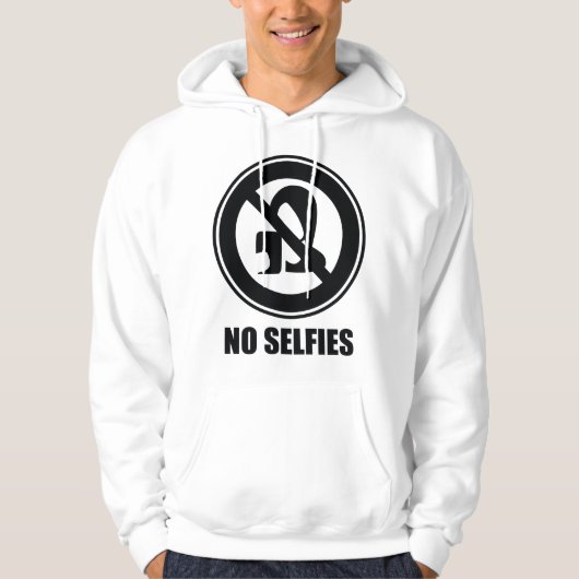 Geen selfies hoodie (Voorkant)