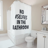 Geen Selfies in de Badkamer Pret Douchegordijn (In situ)